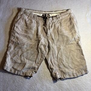 Barbati Mens Beige 100% Linen Drawstring Shorts Size IT 56 US 38-40